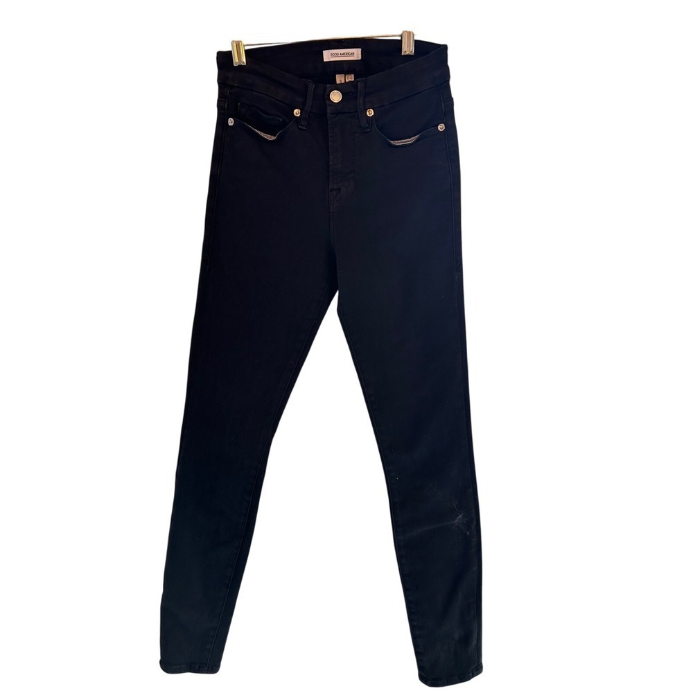 Good American Good Legs Black Skinny Jeans High Rise Size 2/26 Womens Denim